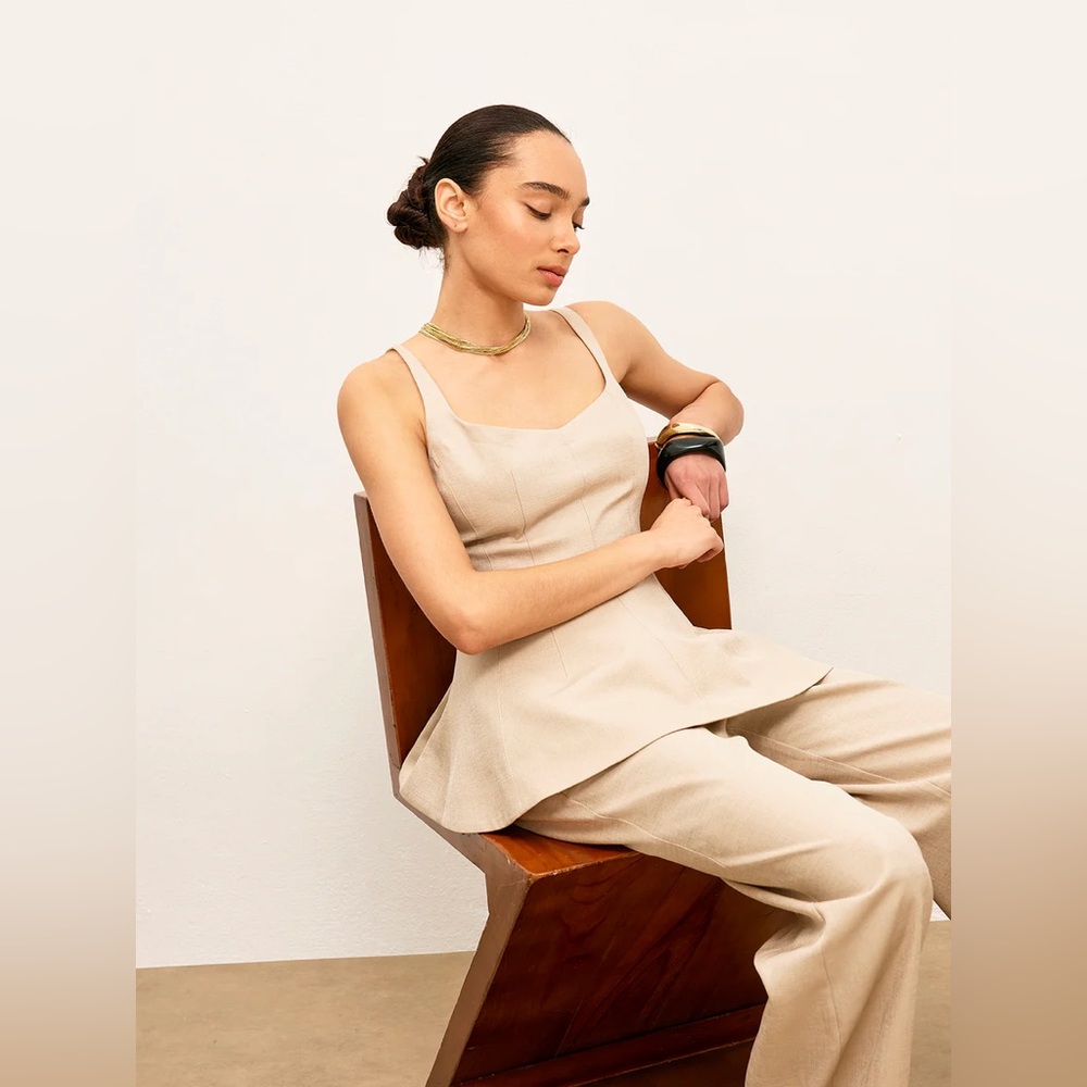 Commense Back Zipper Peplum Flare Top - Picture 6 of 15